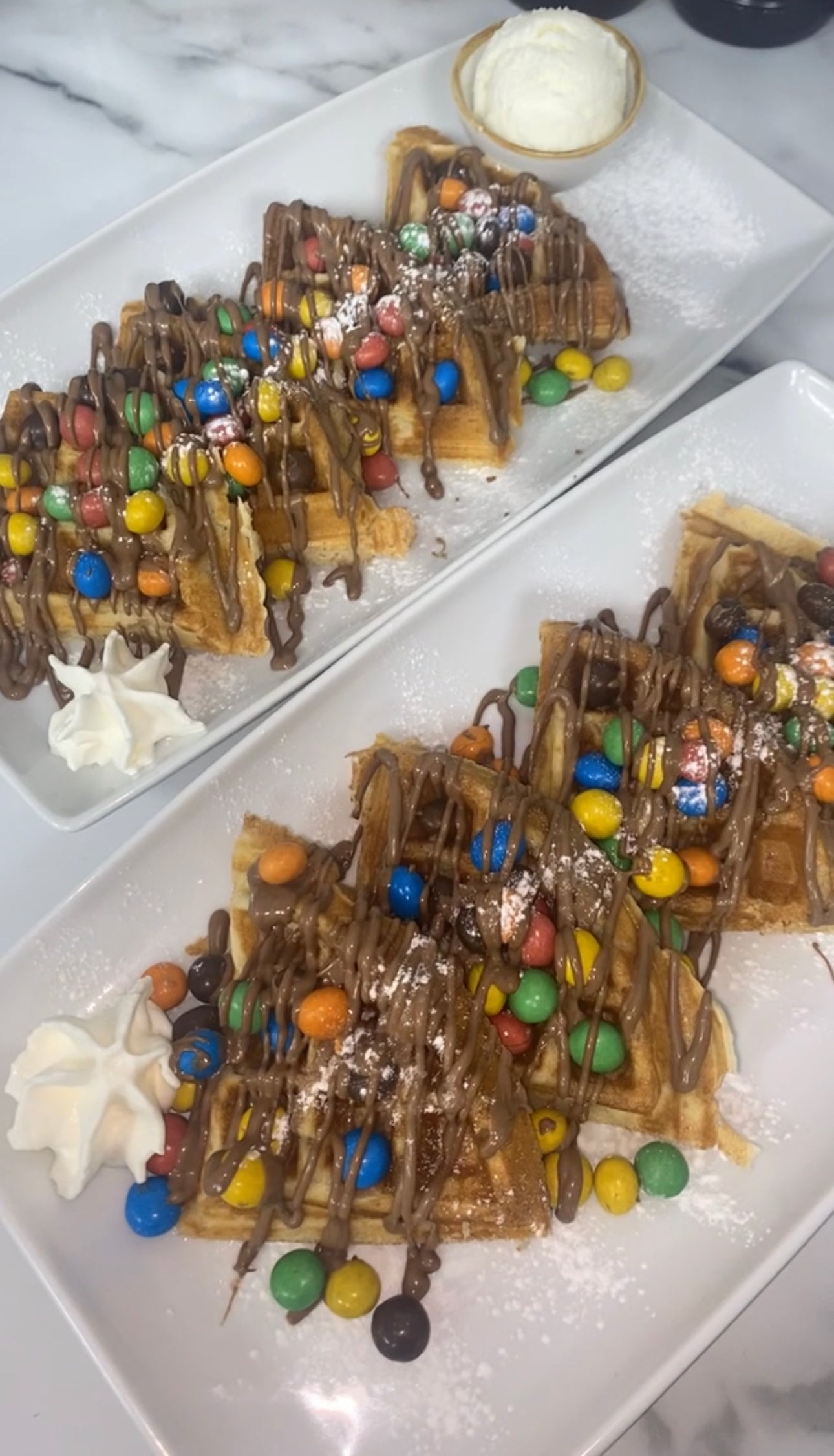 Crispy M&M Waffle