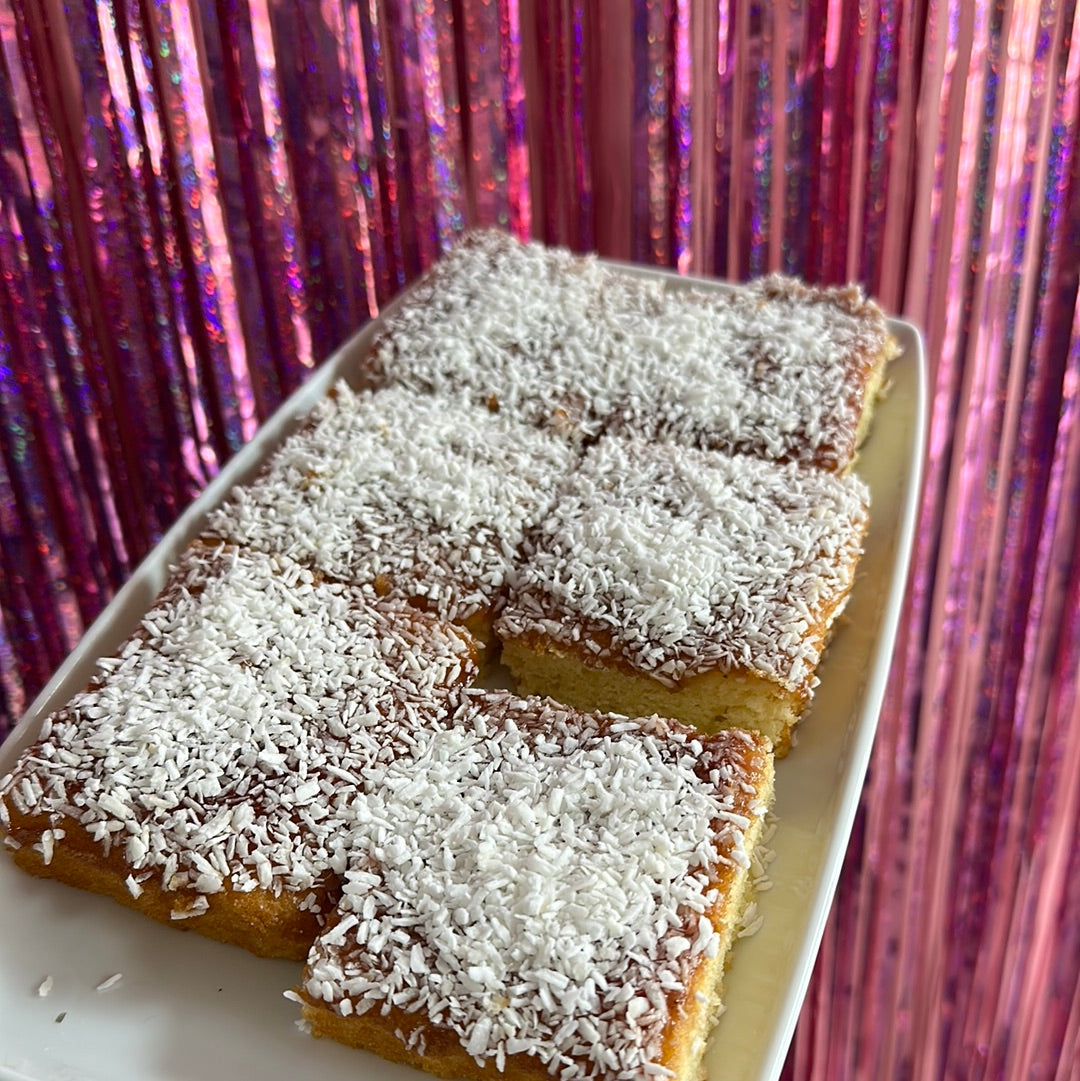Jam & Coconut Cake